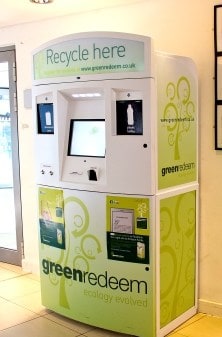 One of the Greenredeem reverse vending kiosks